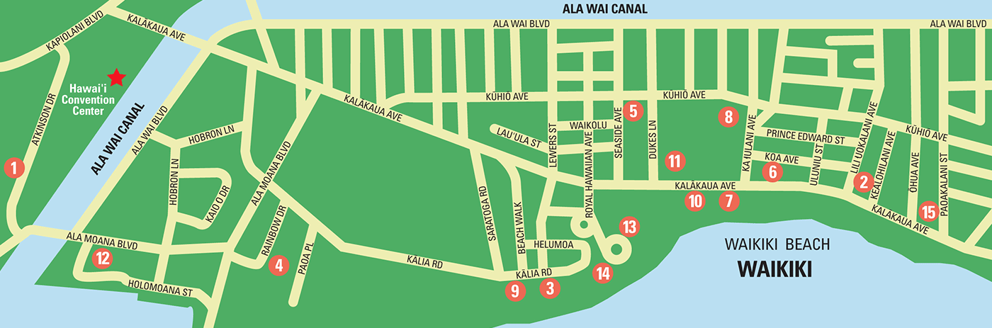 Hawaii hotel map